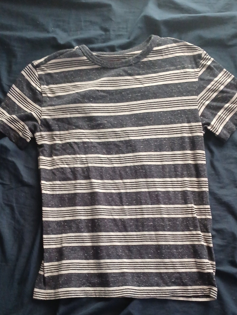 Cat & Jack Striped Short Sleeve Tee — Navy and White